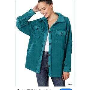 EXCELLENT CONDITION Oversized Zenana Jacket Teal XL